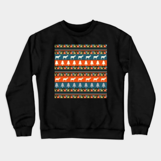 Festive Christmas deer pattern Crewneck Sweatshirt by cocodes